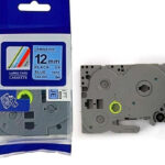 Brother 12mm x 8m Black on Blue Label Tape