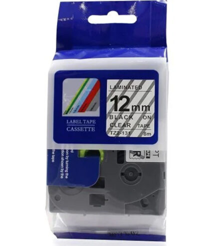 Brother 18mm x 8m Black on White Label Tape