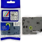 Brother 18mm x 8m Black on Clear Label Tape