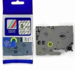 Brother 9mm x 8m Black on White Label Tape