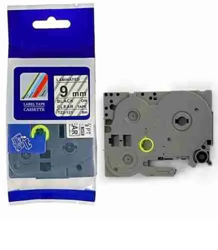 Brother 9mm x 8m Black on White Label Tape