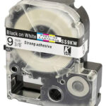 Epson 9mm x 8m Black on White Tape