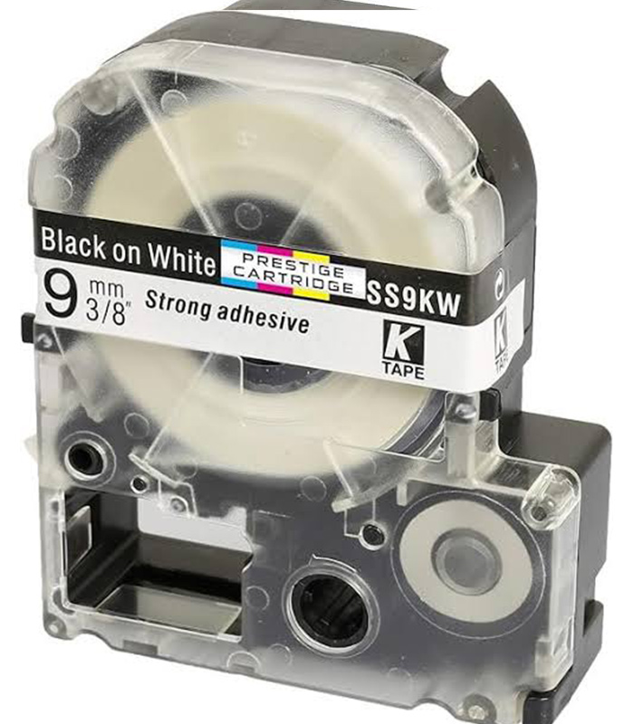 Epson 9mm x 8m Black on White Tape