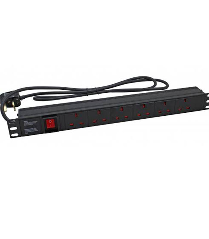 6-Way PDU UK Metallic