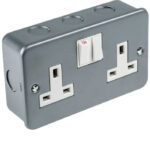 Powermax M406 13A 2 Gang Metallic Socket