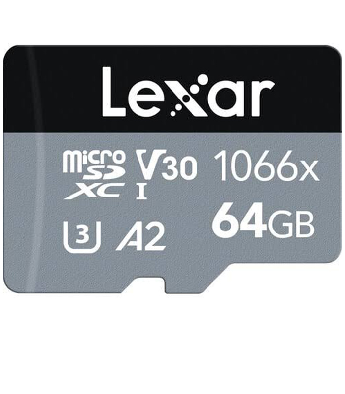 LEXAR 64GB 1066X MICROSDXC WITH ADAPTER UHS-I V30 160MB/S SILVER
