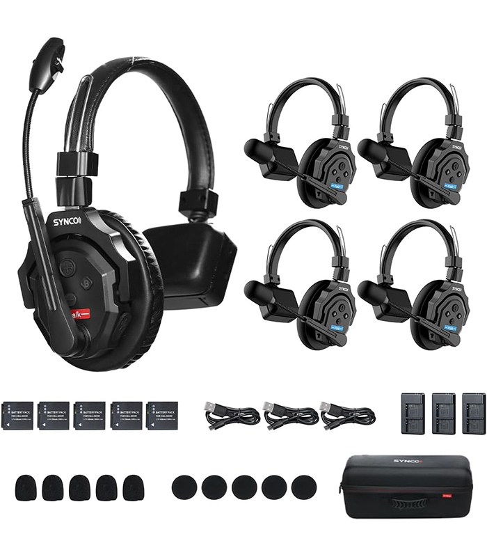 XTALK X PROS Digital 2.4GHz 5-Person Full-Duplex Wireless Intercom Headset System