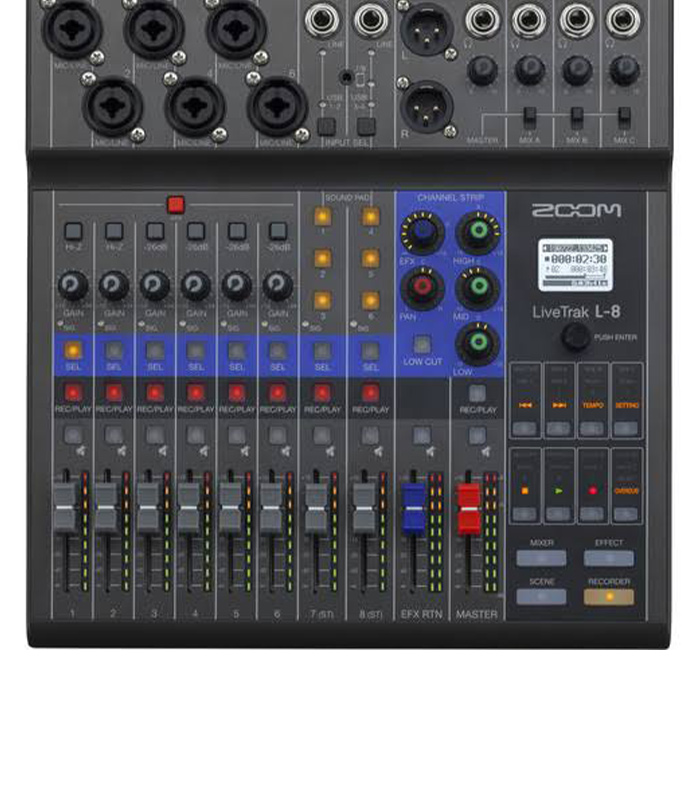 ZOOM LiveTrak L-8 Portable Podcasting and Music Studio